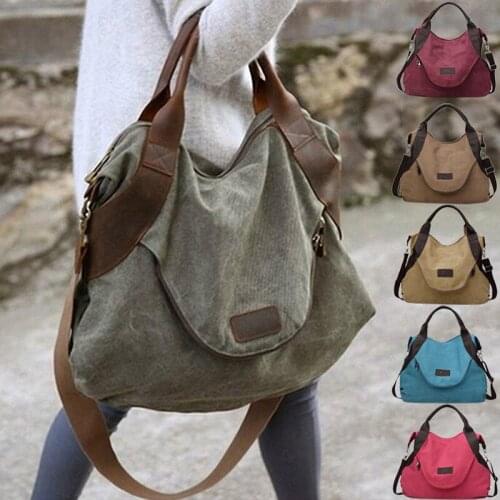 2021 Women Bag Large Big Capacity Women Casual Tote Handbag Female Shoulder Bag Canvas Crossbody Ladys Hand Bags Shopping Bag