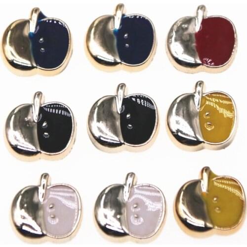 50pcs 11x13mm Black/White/red Apple Flatback Delicate Buttons Home Garden Crafts Scrapbooking DIY crafts