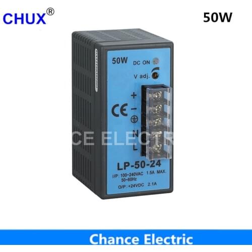 50W 24V 12V Mini size Din Rail Single Output Switching Power Supply 100-240V input LP50W 5V Power Suppliers