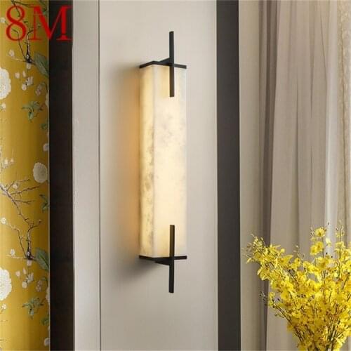8M Brass Indoor Sconce Wall Lights Modern Bedroom Luxury Marble LED Lamp Design Balcony For Home Corridor