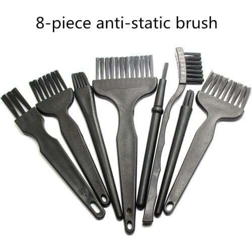 8pcs Anti Static Brush ESD Safe Synthenic Fiber Details Cleaning Brush Tool For Mobile Phone Tablet PCB BGA Repair Work