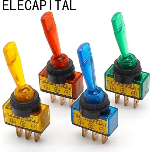 Automotive Toggle Switch 3 Pin ON-OFF with lamp DC12V 20A