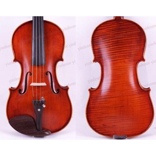 Free Shipping 4/4 Violin Wenge parts One piece Flame Maple Back Antique Varnish Spruce Master Powerful Sound Pro