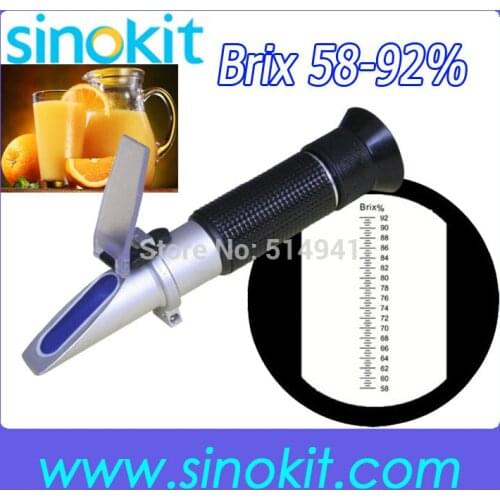 Free Shipping 58-92% Brix Sugar and Fruit Hand-held Refractometer not with calibration oil RHB-92ATC