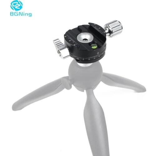 BGNing Quick Release Clamp Camera Mount Clip Tripod Plate Adapter 360 Rotate Panoramic Clamp w PU-60 QR Board For DSLR Camera