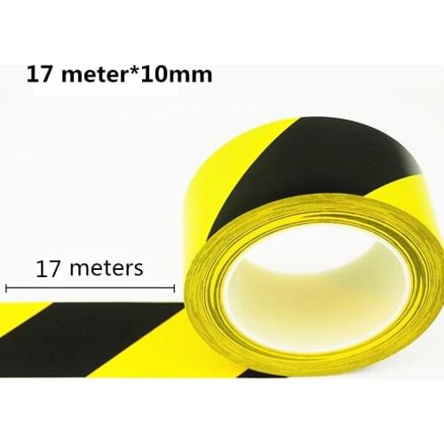 Black and yellow floor tape black yellow warning tape 17 meters *10mm wear-resistant identification tape