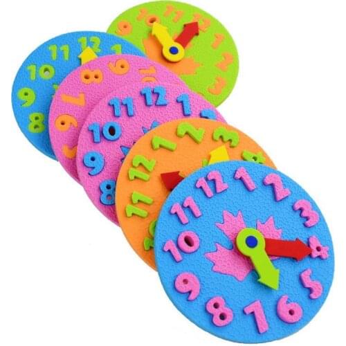 DIY Eva Clock Early Learning Education Baby Kids Toys Teaching Kindergarten Manual Montessori Teaching Aids Math Puzzle Toys