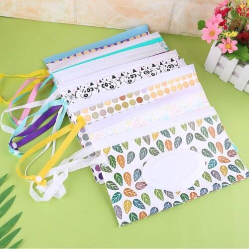 Baby wet tissue bag wet tissue box clean portable cartoon print container box kids reusable cute fashion chic storage box