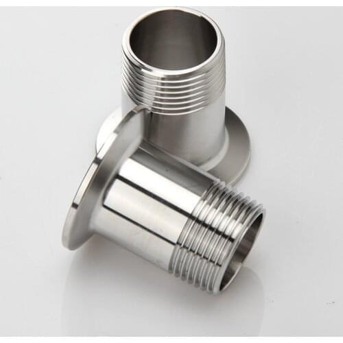 DN8 -DN50 BSP Sanitary Stainless Steel 304 Tri Clamp Male Threaded Pipe Fitting Adapter l SS304 Sanitary Male Threaded Ferrule