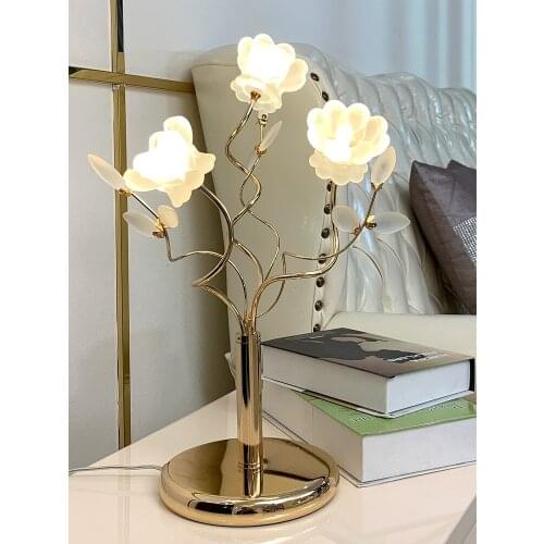 European luxury crystal table lamp bedroom bedside living room modern led table lamp chandelier lighting restaurant golden