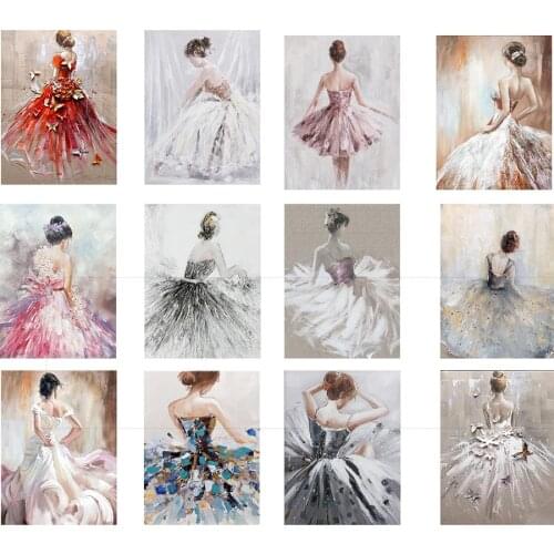 Painting By Numbers Beautiful Female Dancer Drawing On Canvas HandPainted Gift Picture By Number animal Kits Home Decoration