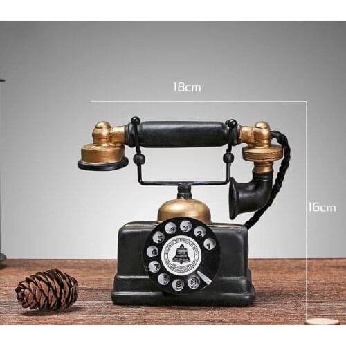 American European Style Old Classic Decoration Lining Room Granny Chic Telephone Vintage Black Office Home Accessory