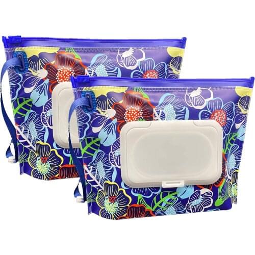 Wet Wipe Box Wet Tissue Case Cleaning Wipes Container Case Portable Wet Wipe Bag EVA Snap Strap Reusable Travel Wipes Bag #BL1