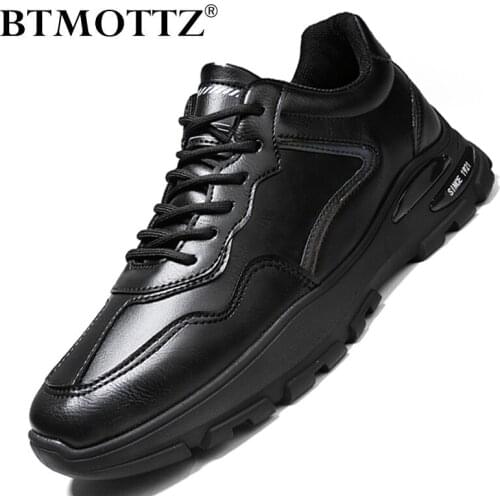 Fashion Leather Mens Shoes Casual Sneakers Lightweight Lace-up Mens Gym Trainers Mens Outdoor Hiking Shoes Zapatillas Hombre