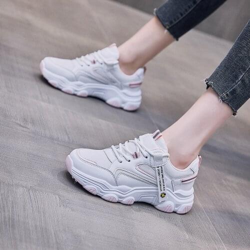 Women Shoes 2021 Summer Mesh Breathable Sneakers Ladies Lace Up Comfort Platform Running Shoes Women Increase Casual Sport Shoes