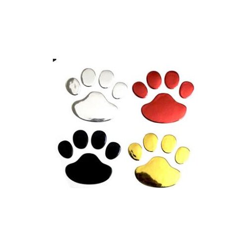 Car Sticker Cool Design Paw 3D Animal Dog Cat Bear Foot Prints Footprint 3M Decal Car Body Stickers Silver Gold Red Black