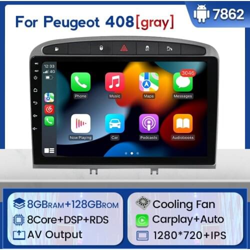 MEKEDE 6+128G API29 BT5.0 DSP Android GPS Navigation Car Auto Radio Multimedia Player For PEUGEOT 308 308S 408 2010 - 2016 QLED