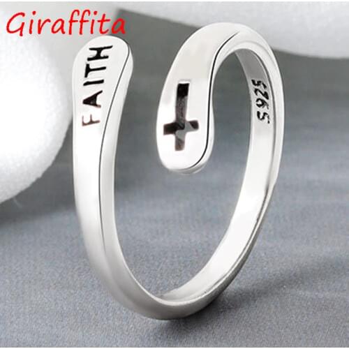 Trendy Adjustable Ring Vintage Faith Cross Open Rings For Women Men Christian Jewelry