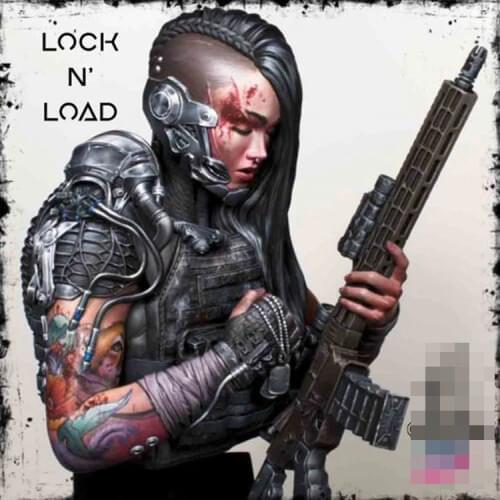 1/9 Resin Model Bust GK Lock N Load Female gunman Unassembled and unpainted kit