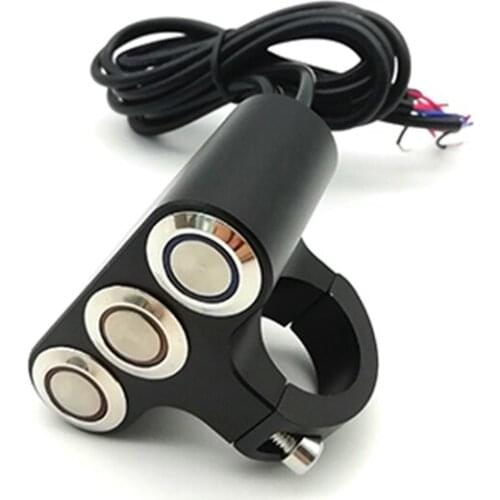 Motorcycle Handlebar Switch Headlight Hazard Fog Light ON/OFF LED Manual-return Latching Action lOCK Buttons
