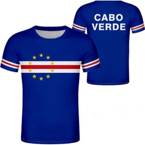 CAPE VERDE male youth custom made name number country t shirt nation flag cv portuguese college print photo island boy clothes