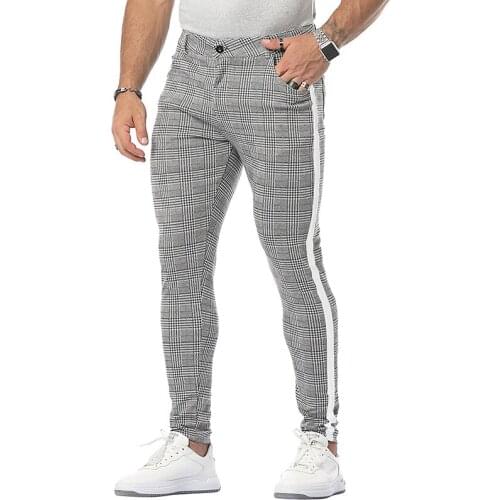 Mens Joggers Sweatpants Plaid High Stretch Casual Cotton Pants Workout Sports Track Pants Outdoor Travel Climbing Long Trousers