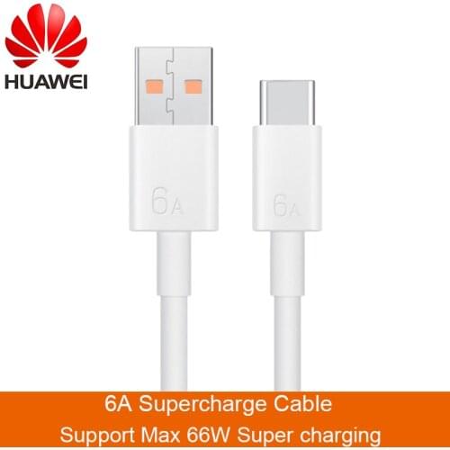 Original Huawei Nova 8 SE 66W Super Charger 6A Supercharge Type C USB Cable For Nova 7 Mate 20 30 40 P30 P40 Pro Honor 30 30S