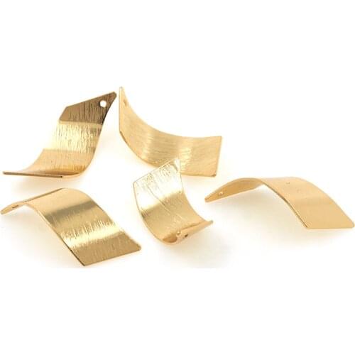 Brass Bend Geometry Pendants Gold Charms For Jewelry Making Accessories Wholesale