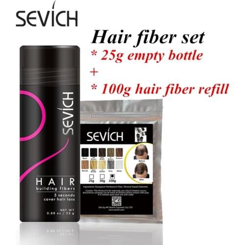 25g empty bottle +100g hair building fibers refill bag hair thickener fuller Hair Loss Concealer Hair Care Growth products