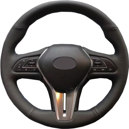 Hand Sewing Car Steering Wheel Cover Leather Suede Wrap For Infiniti Q50 QX50 2018 2019 2020 Q60 2016 2017 -2020 Funda Volante