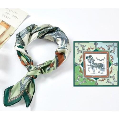 Silk Square Scarf for Women 53X53cm Neck Hair Tie Band Bag Warp Soft Neckerchief Hijab Headscarf Female Headwrap Turbans