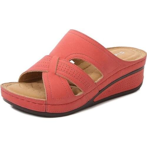 Slippers Women Shoes Casual Platform Sandals Women Slides Solid Comfort Flats Plus Size Cross Summer Beach Ladies sandalias