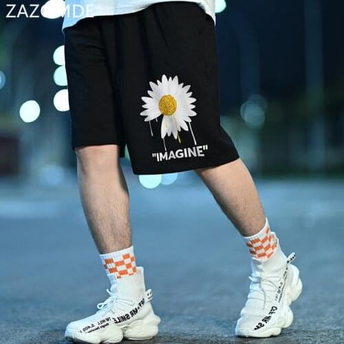 Men Summer Black Shorts Mens 2020 Knee Length Korean Loose Hip Hop Sweatpants Male Fashion Beach Shorts 5XL