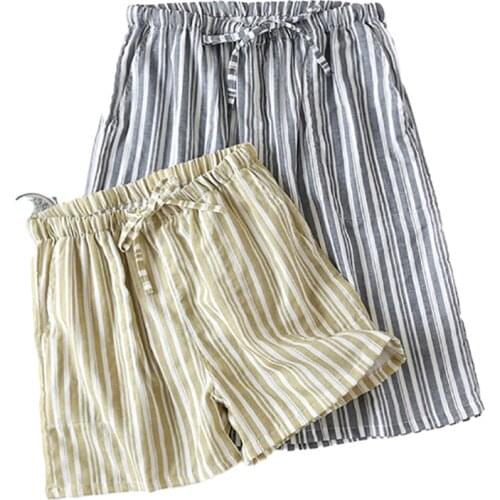 Summer New Men Women Couples Plaid Sleep Bottom Loose Soft Casual Elastic Waist Shorts Lovers Simple Style Household Sleep Pants