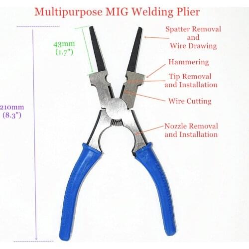 Welding Plier Welding Torch Nozzle Spatter Removal TIP Nozzle Installation Wire Cutting Draw Out MIG Plier
