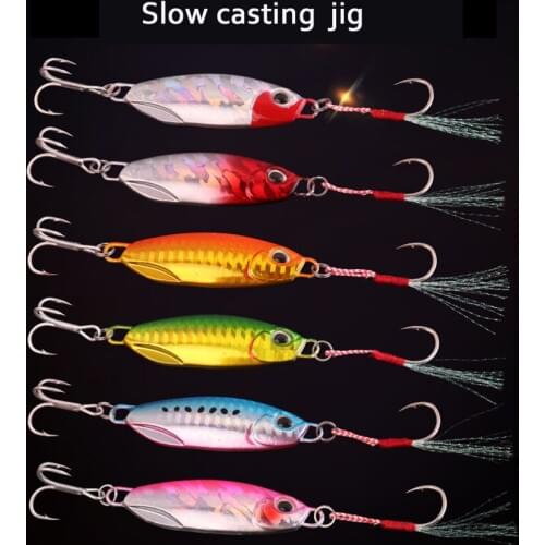 Luminous oval metal Slow casting jig Cast Spoon 15g20g25g30g40g60g Artificial Bait Shore Fishing Jigging Lead Metal Fishing Lure