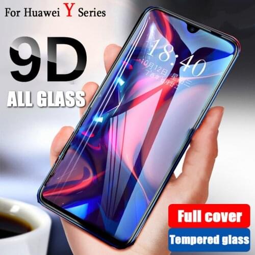 9D Full Glue Y6 2019 Tempered Glass For Huawei Y9 Y5 Y7 Y 6 2019 Screen Protector Huawai Huawey Y5 Lite Y7 Y6 Prime 2018 Film