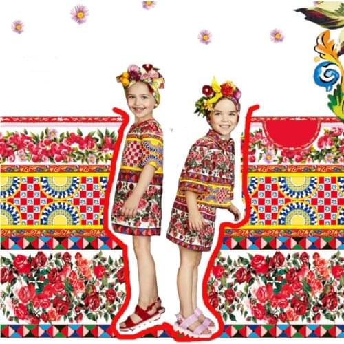 Jacquard printed fabric meter brand digital printed fabric fashion dress handmade DIY jacquard fabric wholesale cloth