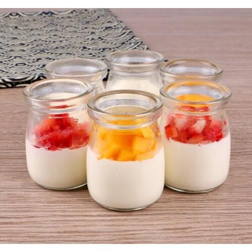 1PC 100ml Candy Jar Glass Jars And Llids Milk Bottle Yoghourt Jelly Mousse Dessert Bottle Pudding Cup Glass Jar Glass Bottle Jar