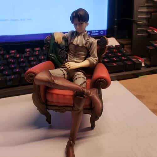 15cm Attack on Titan Levi Rivaille Rival Ackerman sofa action figure figurines statue figuras collection doll Christmas Gift