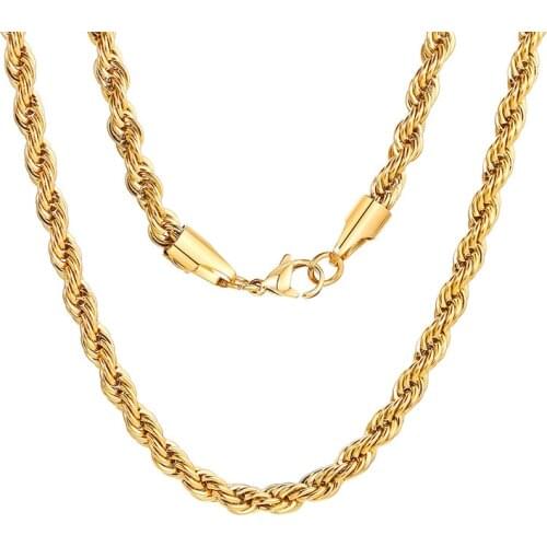 2021 Stainless Steel Chain 18K Double Layered Twist Korean Fashion Temperament Necklace Accessories For Women And Men