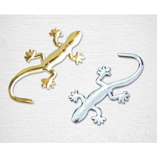 3D car stickers gecko metal pure decorative car motorcycle car Chromium Styling decal accessories car stickers sliver golden