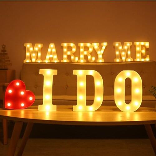 3D LED Night Lamp A-Z Letter and 0-9 Digital Sign Heart Alphabet Light Wall Hanging Lamp Decor Wedding Party LED Night Light D30