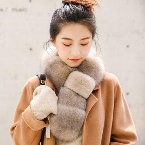 Aorice Women Real Fox Fur Winter Warm Scarf Ring Collar Brand New Girls Genuine Fox Fur Scarves Rings SF856