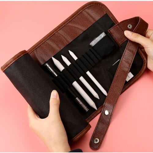 Bgln student sketch bag insert pen bag storage bag folding canvas curtain 36 hole color simple pencil bag art supplies