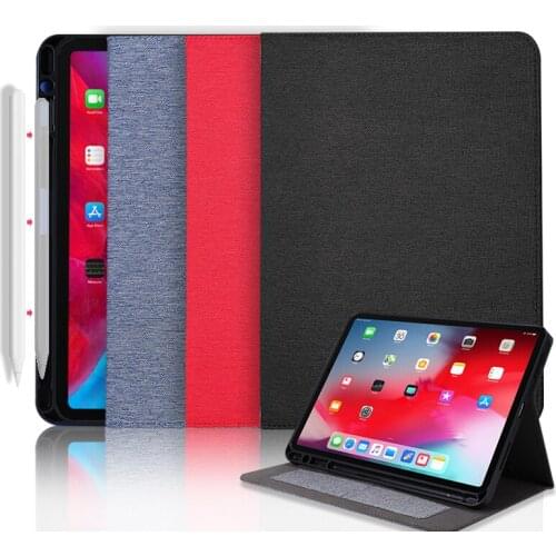 For iPad Pro 12.9 4th Generation 2020 Case Fabric Soft tpu Magnetic Smart Case For iPad Pro 12.9'' 2020 Cover with Pencil Holder