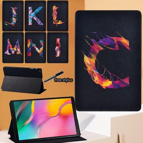 Tablet Case For Samsung Galaxy Tab S4/Tab S5e 10.5"/Tab S6/Tab S6 Lite 10.4" P610 P615/Tab S7 T870 Initial Name Flip Stand Cover