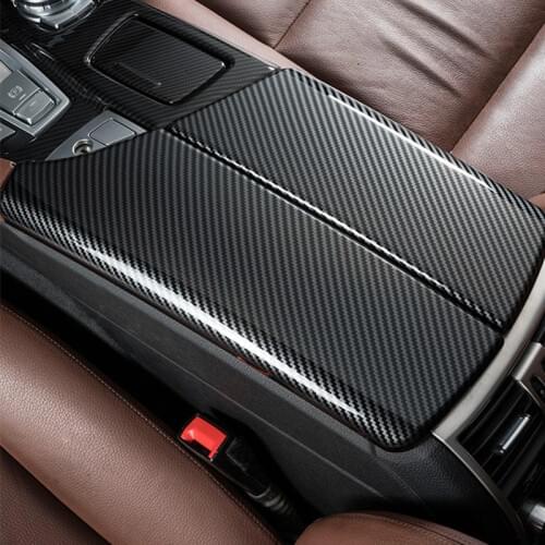 Carbon Fiber Color Center Console Armrest Storage Box Protection Cover Trim For BMW 5 Series F10 2011-2017 LHD Car Styling ABS