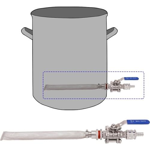Homebrew Weldless Kettle/Keg Convert Kit Quick Disconnect w/ 12" Bazooka Screen Mash Tun 3-piece Ball Valve Kit New Bulkhead