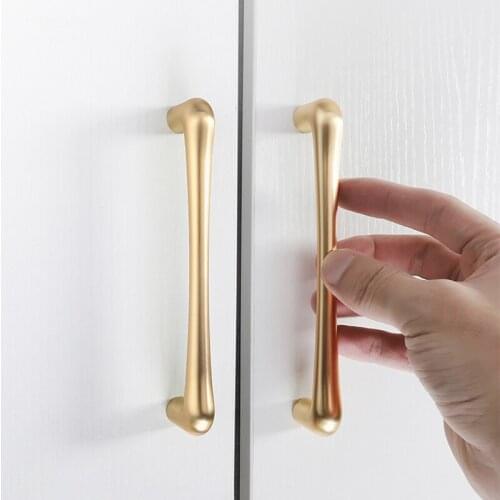 European Simple Gold Kitchen Cabinet Door Handles Knobs Drawer Cupboard Door Pulls Cabinet Knobs Furniture Hardware Handle